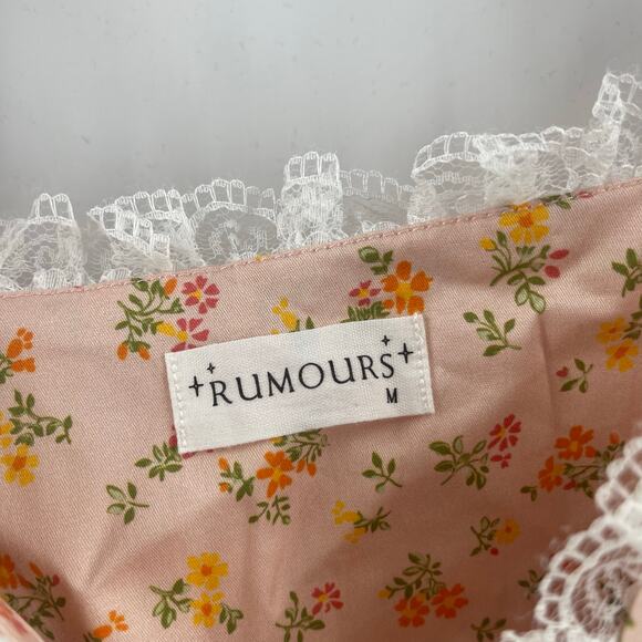 RUMOURS Size Medium Cottagecore Milkmaid Corsette Prairie Garden Lace Floral - Picture 5 of 15